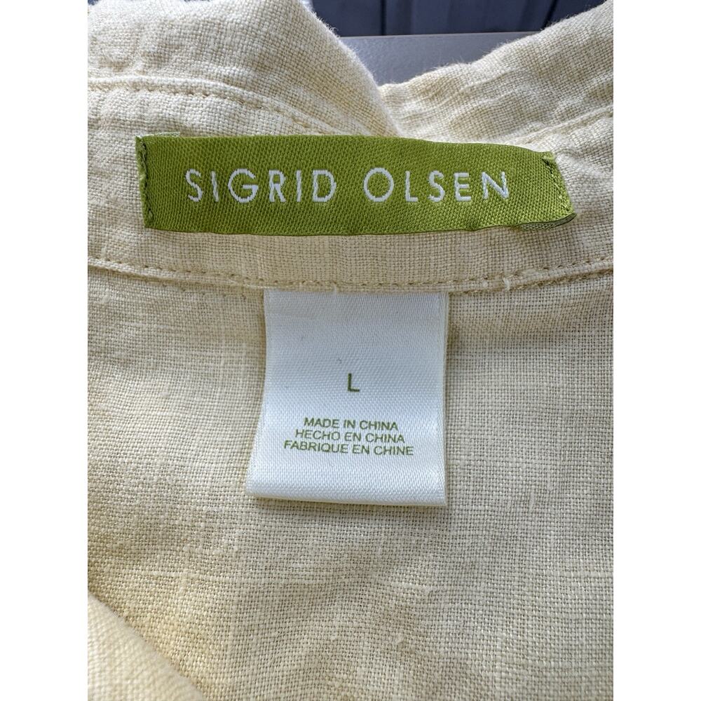 Sigrid Olsen Womens 100% Linen Button Up Shirt L … - image 5